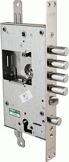 Замок врезной MOTTURA двухсистемный 54.K787 S (левый), ключ 40 мм