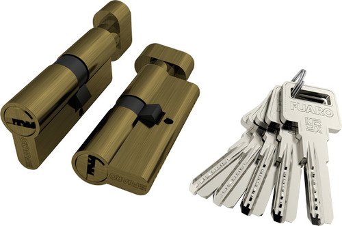 Цилиндровый механизм Fuaro (Фуаро) с вертушкой R602/60 mm (25+10+25) AB бронза 5 кл.