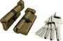 Цилиндровый механизм Fuaro (Фуаро) с вертушкой R602/70 mm (30+10+30) AB бронза 5 кл.