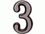 Цифра дверная Аллюр Большая пластик "3" хром