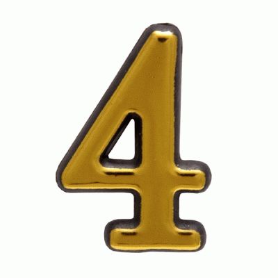 Цифра дверная Аллюр Большая пластик "4" золото