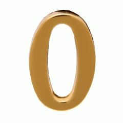 Цифра дверная Аллюр "0" на клеевой основе золото