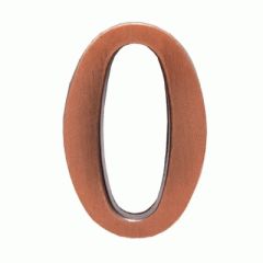 Цифра дверная Аллюр "0" на клеевой основе медь