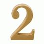 Цифра дверная Аллюр "2" на клеевой основе  золото