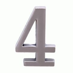Цифра дверная Аллюр "4" на клеевой основе хром