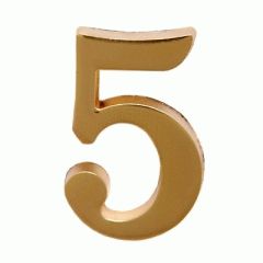 Цифра дверная Аллюр "5" на клеевой основе золото
