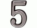 Цифра дверная Аллюр Большая пластик "5" хром