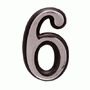 Цифра дверная Аллюр Большая пластик "6" хром