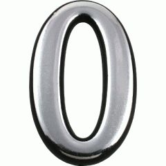 Цифра дверная Аллюр Большая пластик "0" хром