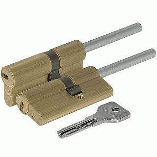 Цилиндровый механизм под вертушку (дл. шток) Cisa ASIX OE307-87.00 (90 мм/55+10+25) , ЛАТУНЬ