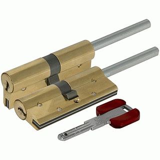 Цилиндровый механизм Cisa RS3 OL3S7-87.66 (90 мм/55+10+25), ЛАТУНЬ под вертушку (дл. шток)