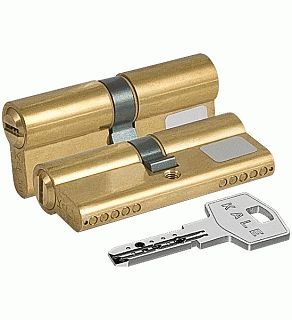 Цилиндровый механизм Kale164 BN/62 26х10х26 латунь перфорированный ключ